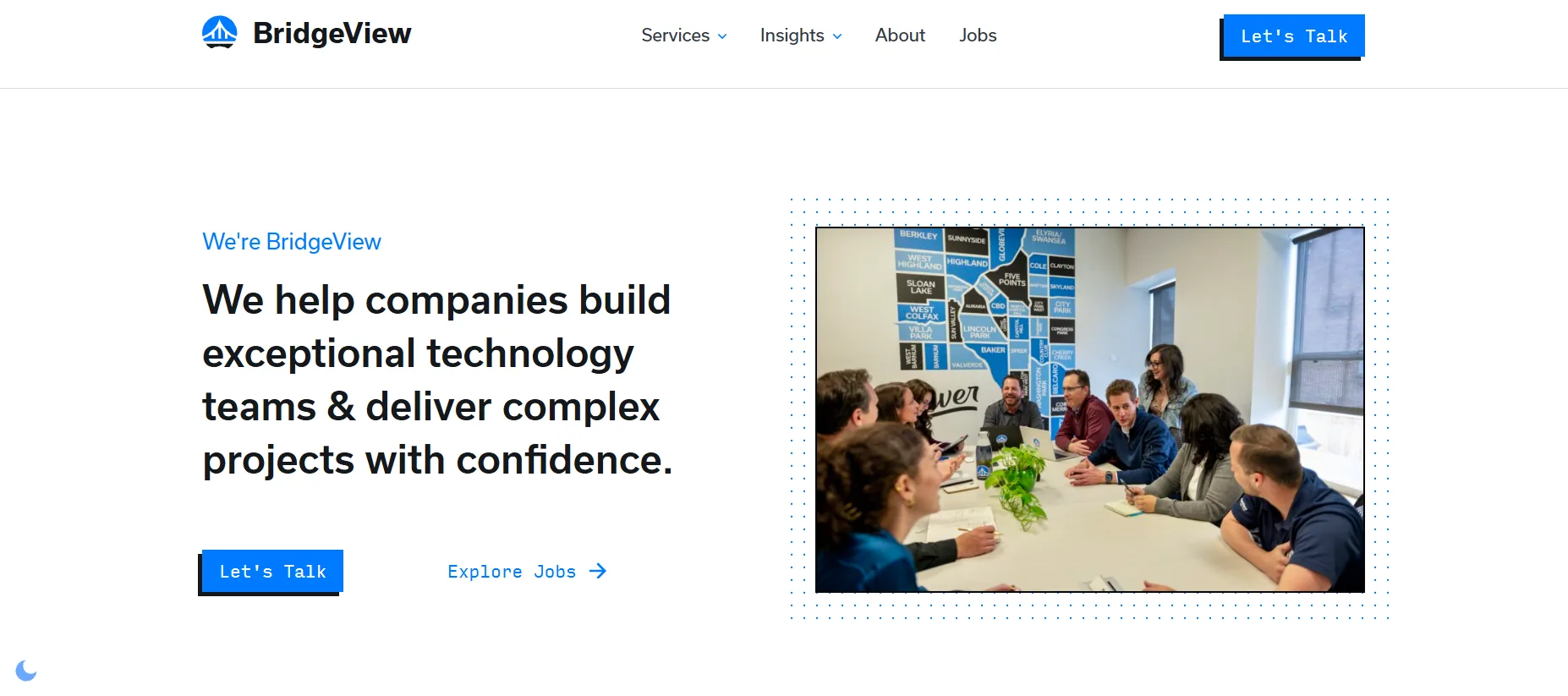 BridgeView IT homepage screenshot — best Denver local IT staffing specialist 2026