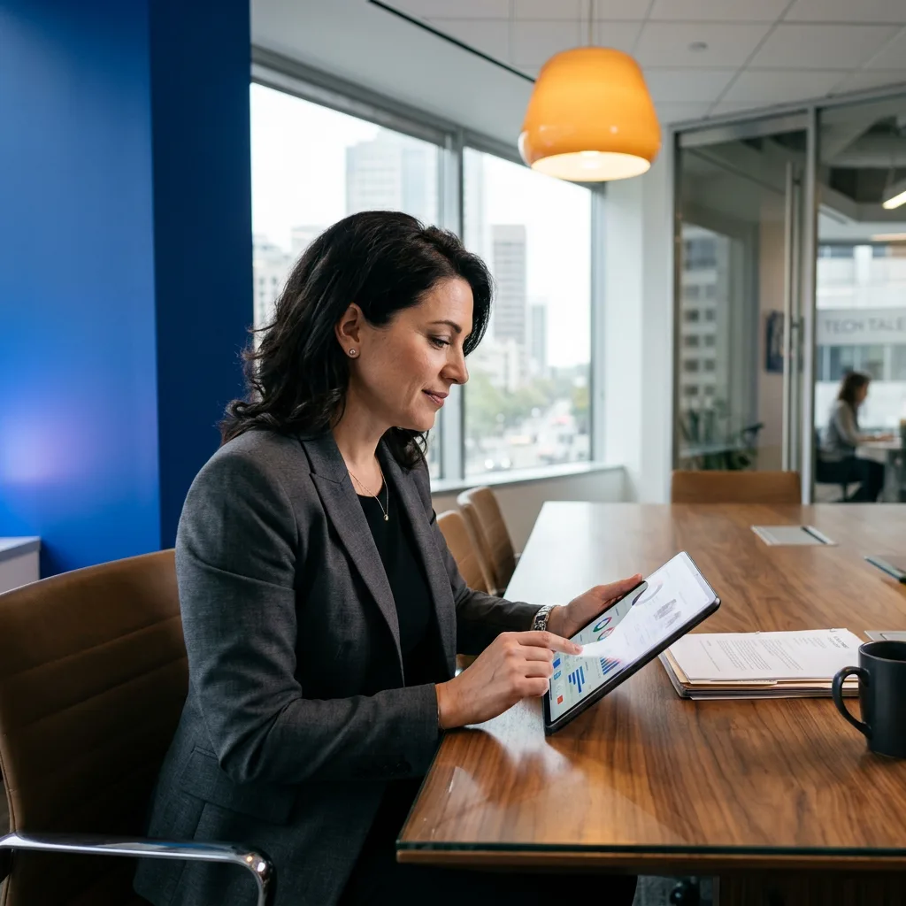 Cybersecurity recruitment leader reviewing a security talent pipeline with KORE1