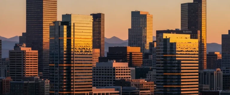 Downtown Denver Colorado skyline at golden hour — best IT staffing agencies in Denver 2026 ranking