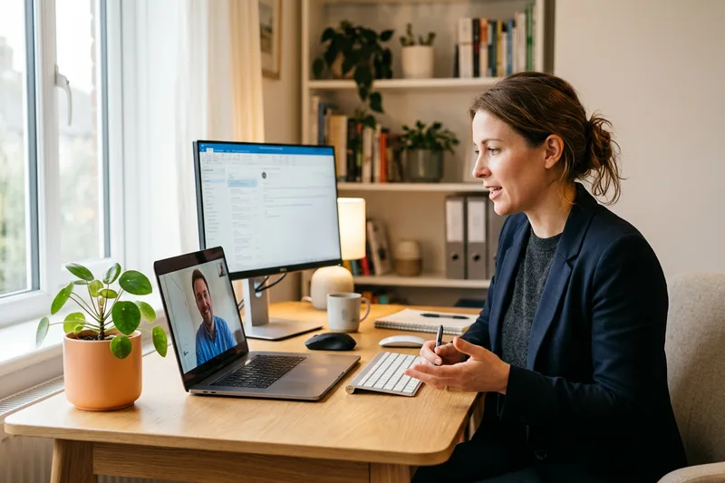 Recruiter on a video call with a San Jose hiring manager reviewing candidate shortlists