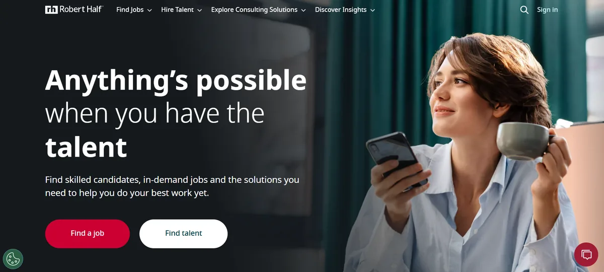 Robert Half homepage — Denver staffing agency for accounting and finance hiring in 2026