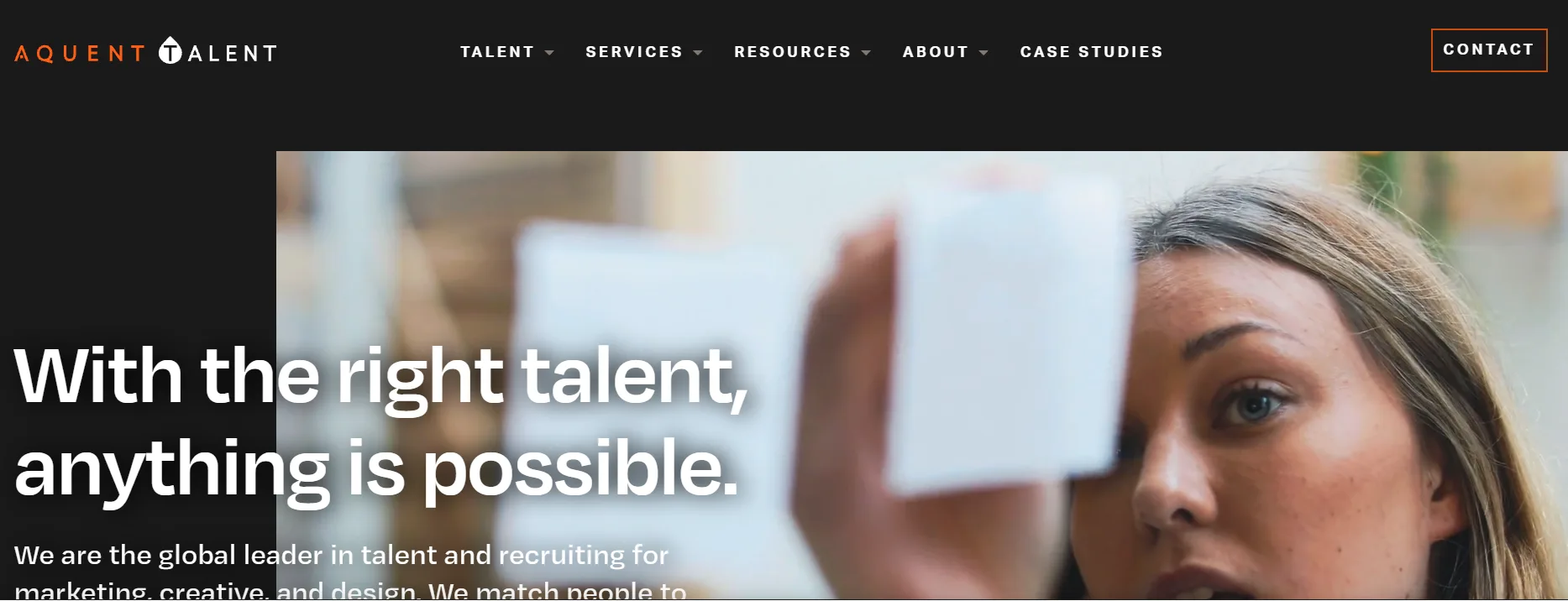 Aquent Talent creative staffing in Seattle — homepage