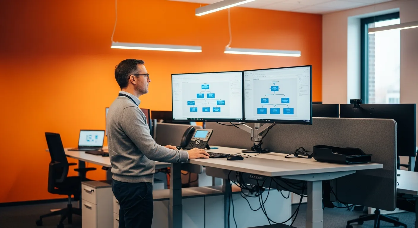 Senior ServiceNow platform engineer reviewing Flow Designer workflow architecture during the 2026 ServiceNow attrition and AI restructuring