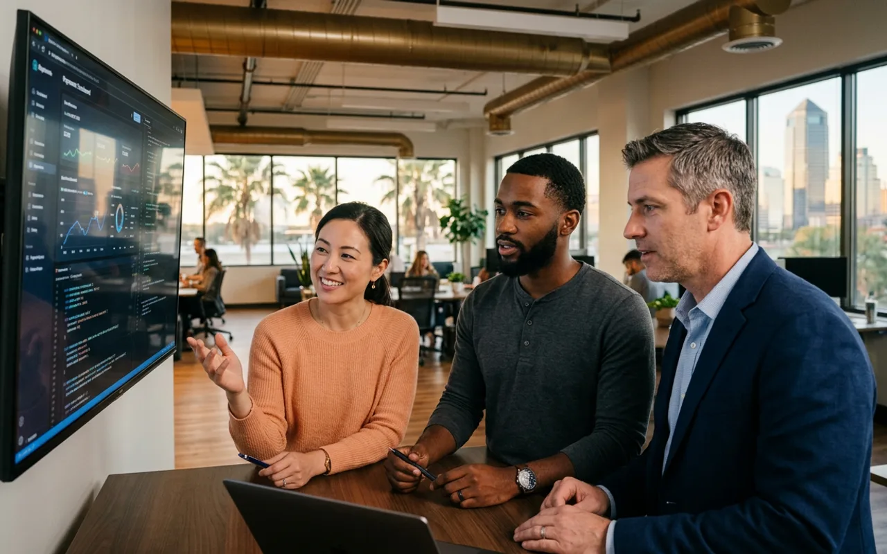 Jacksonville IT staffing team discussing fintech and cloud security roles