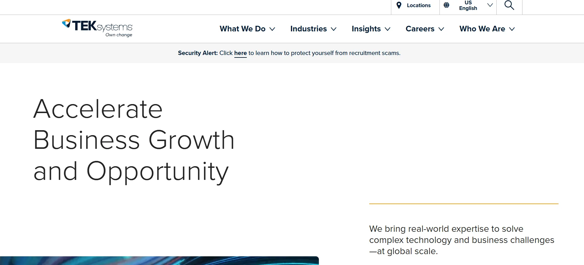 TEKsystems homepage screenshot — best enterprise IT staffing firm in Denver 2026