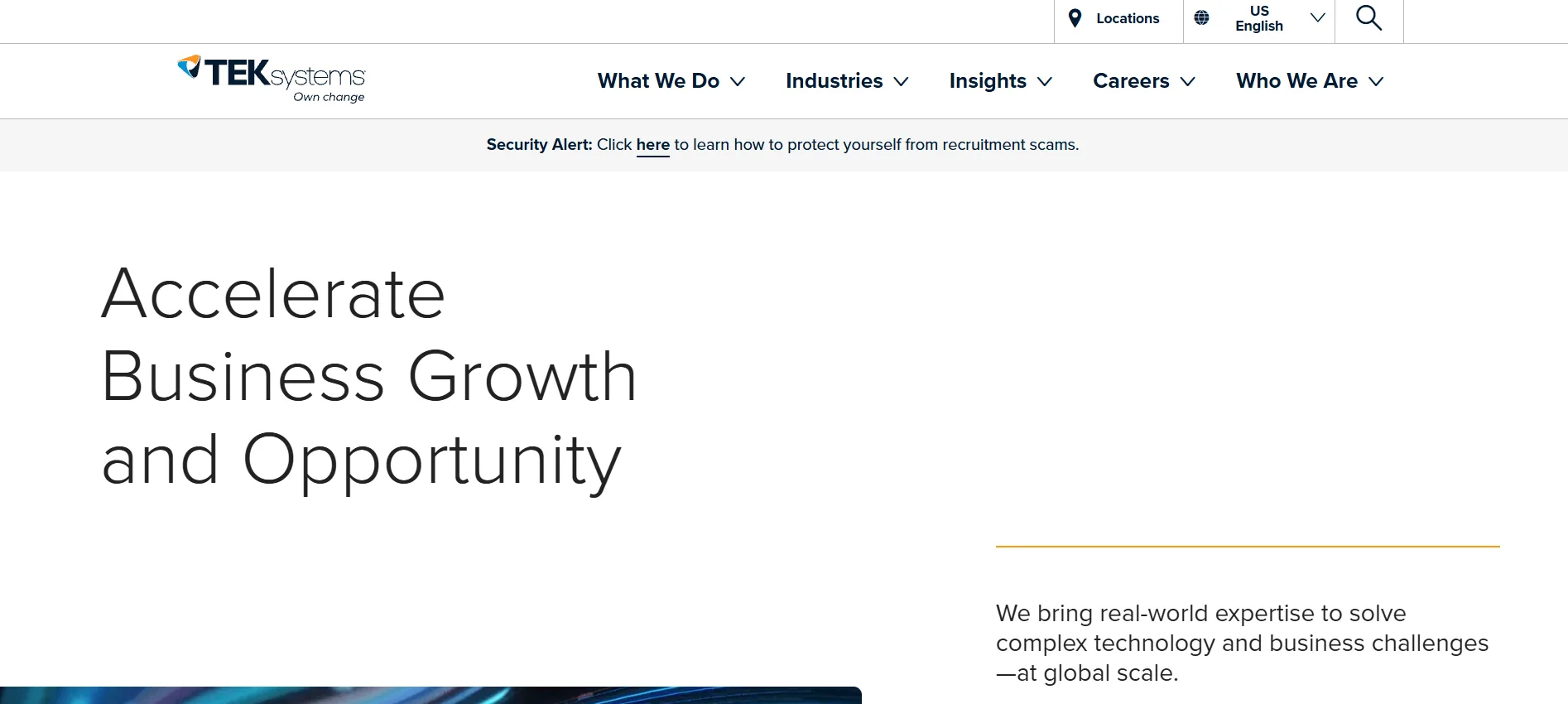 TEKsystems El Segundo Los Angeles IT staffing homepage screenshot