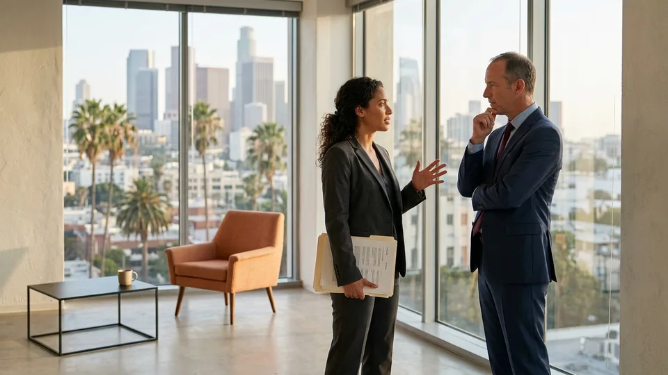 Accounting professionals at a finance office near the Downtown Los Angeles business district