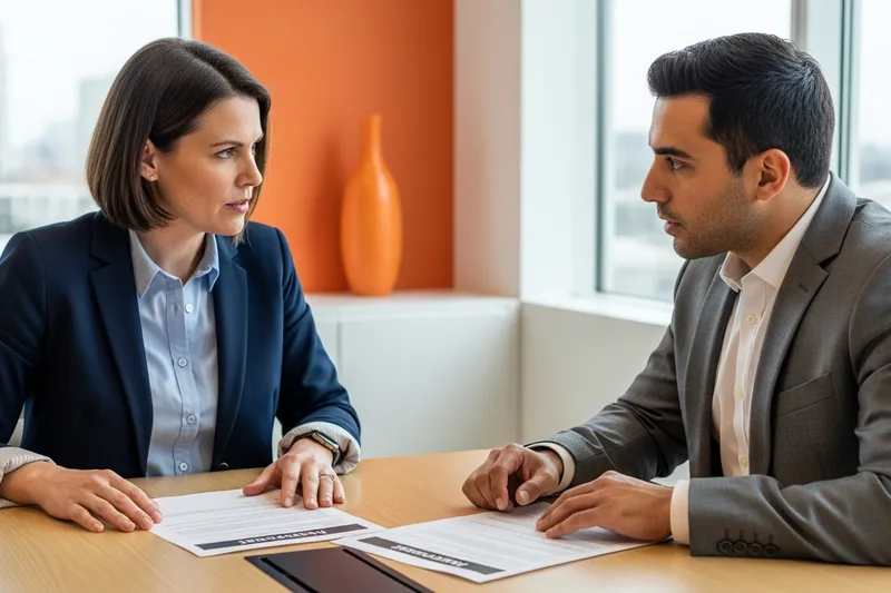 Finance hiring manager and KORE1 recruiter comparing contract and direct-hire options in San Diego