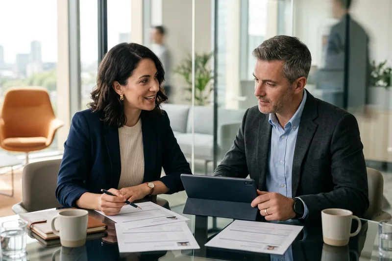 KORE1 executive recruiters evaluating chief data officer candidate profiles during a data leadership search