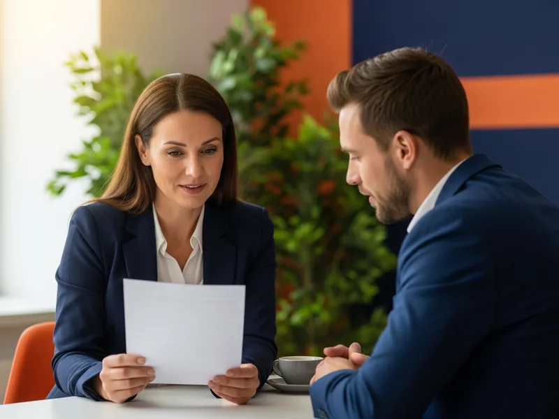 KORE1 senior recruiter reviewing a data warehouse engineer candidate resume with a hiring manager in a modern Irvine office