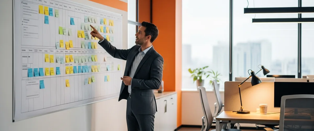 Engineering leader updating a single source of truth priority board to document engineering priorities
