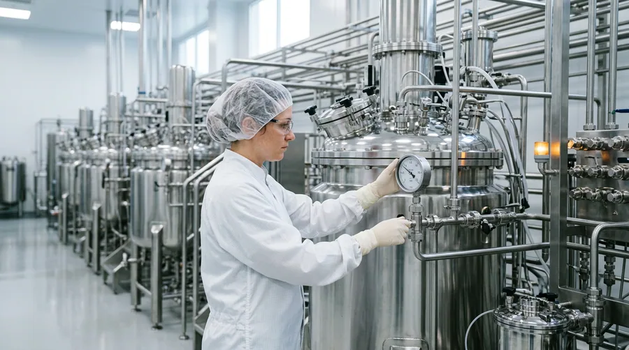 Life sciences process engineers in a biotech cleanroom in the South San Francisco corridor