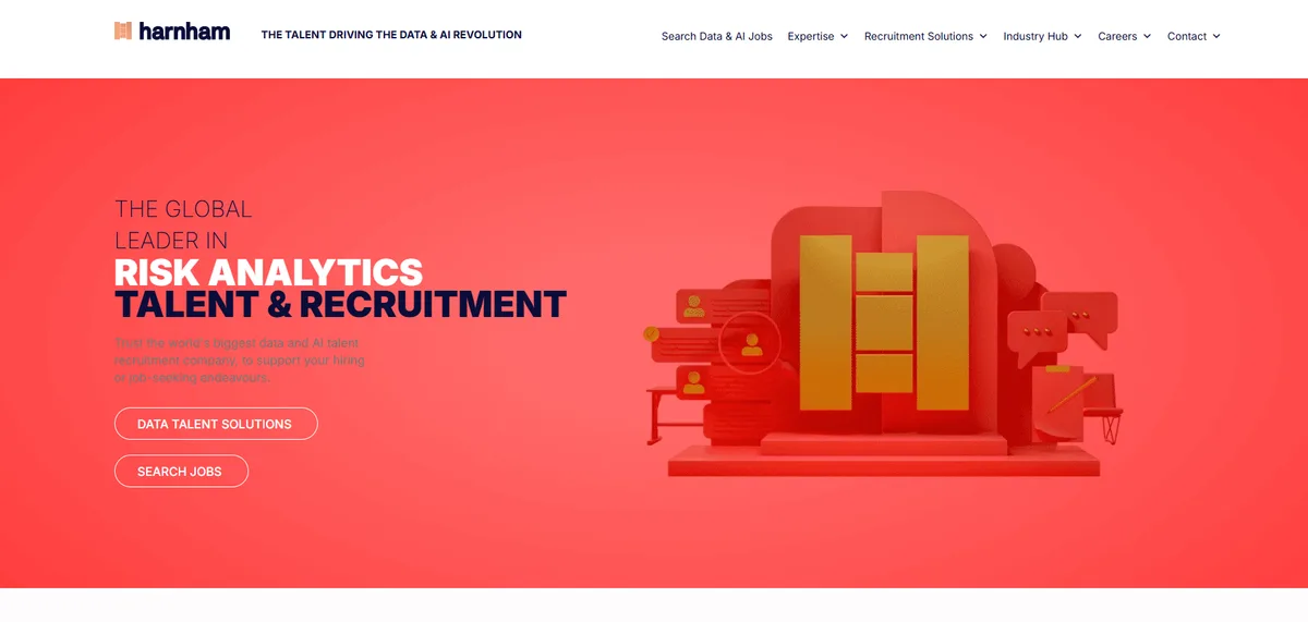 Harnham Data and AI specialist recruitment firm homepage