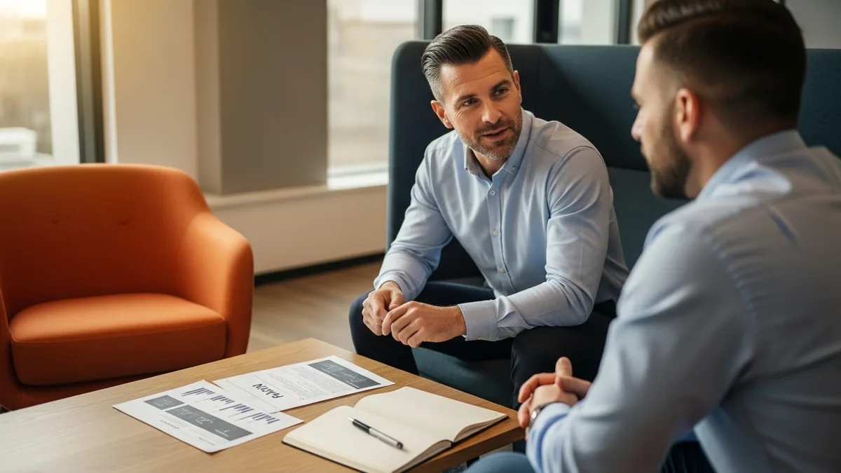 New head of data in a one-on-one onboarding conversation reviewing a 90-day plan
