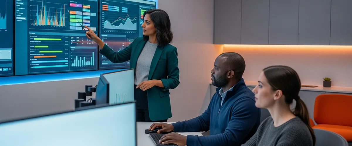Database operations team monitoring server health dashboards while planning how to hire a database administrator in 2026