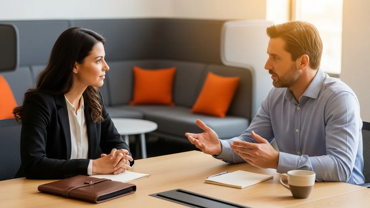 Workday functional consultant and an HR leader reviewing a tenant implementation plan at a conference table