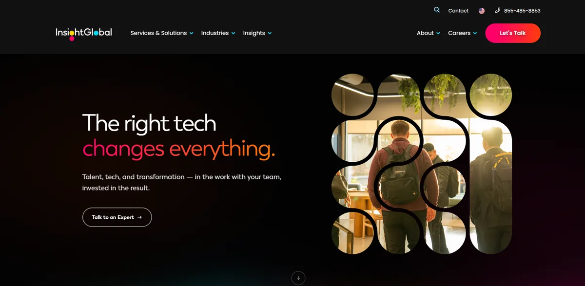Insight Global ML staffing and IT recruiting homepage