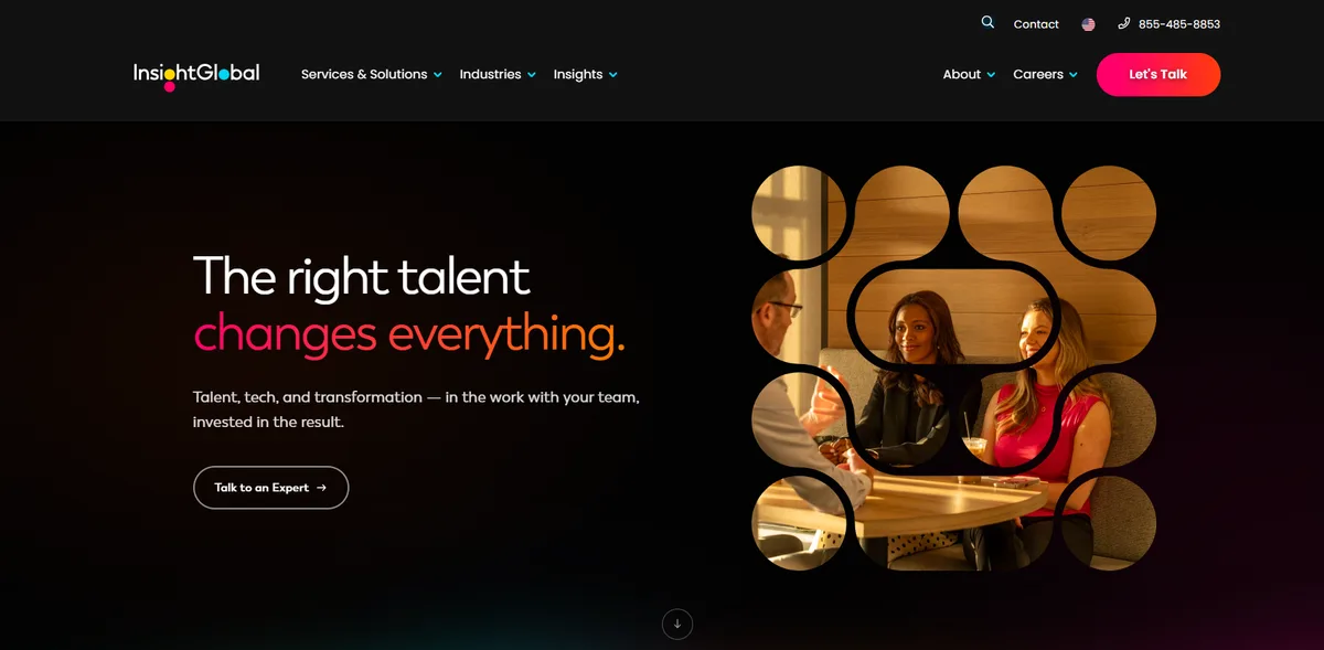 Insight Global staffing agency IT and cybersecurity page