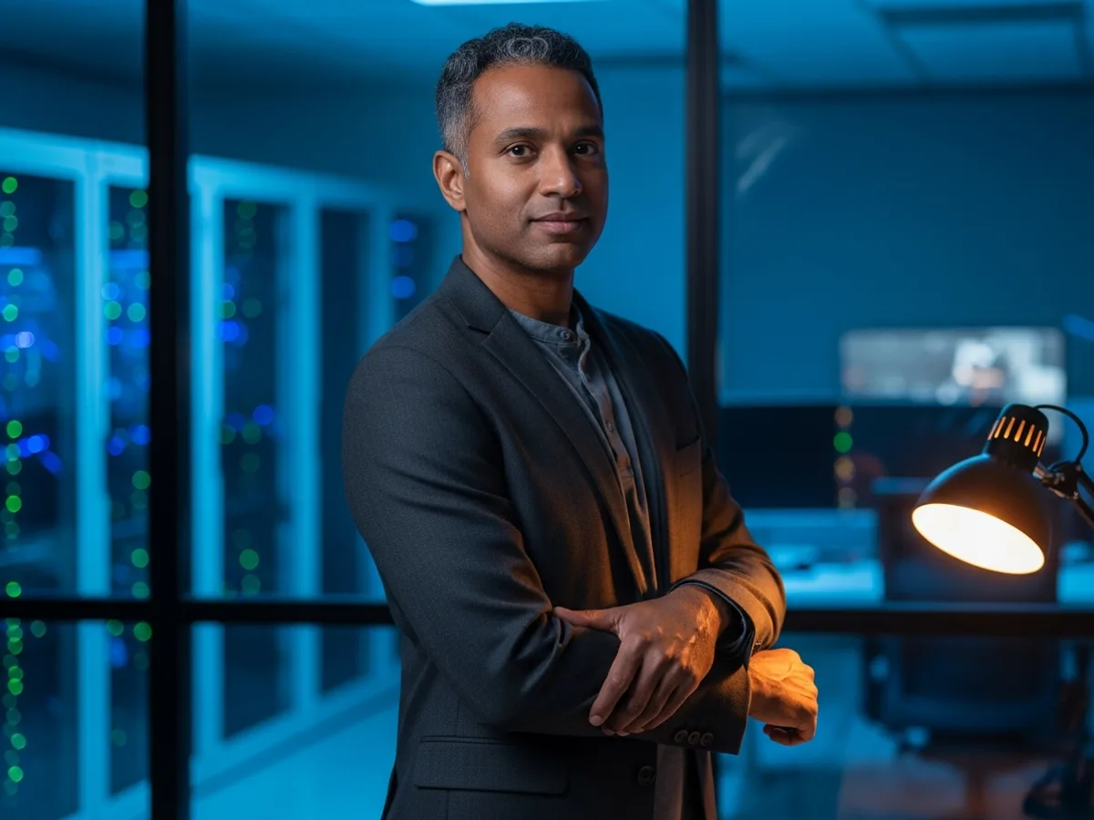 IT director standing in a modern technology operations center