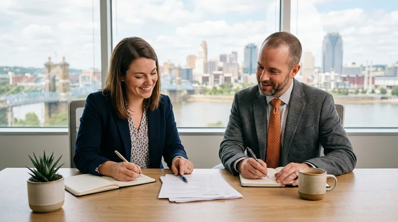 KORE1 recruiters reviewing IT candidate profiles for Cincinnati, Ohio employers