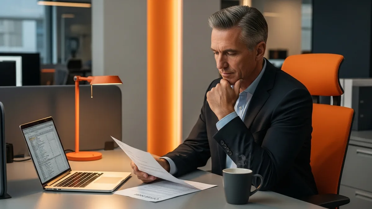 Hiring manager reviewing a principal engineer offer letter weighing base salary, bonus, and equity