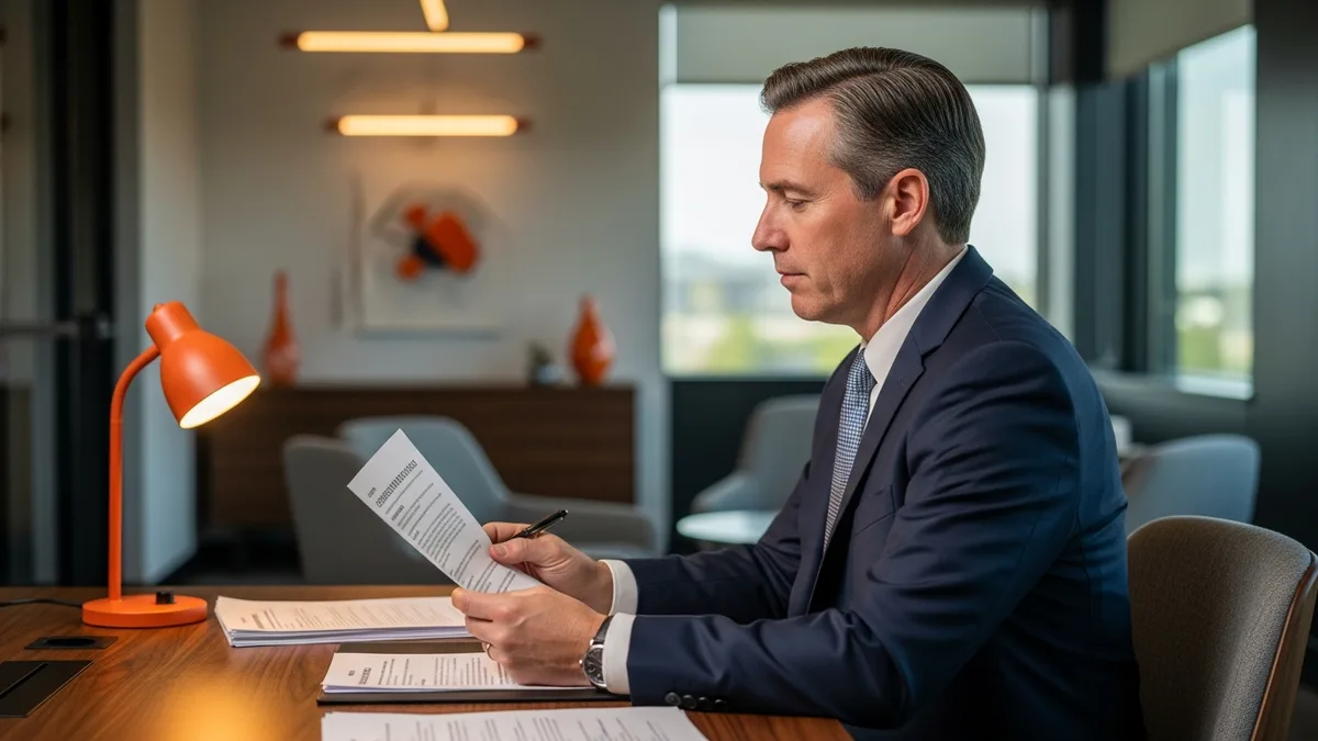 Hiring manager reviewing a printed principal software engineer compensation benchmark