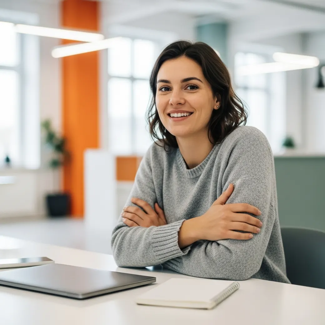 Software developer placed by KORE1 recruiters working confidently at a modern workstation