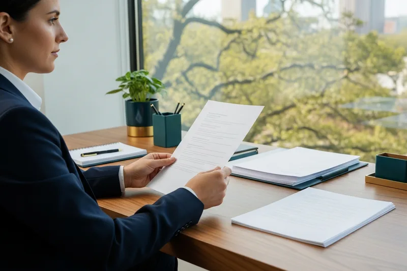 KORE1 recruiter reviewing a printed accountant candidate resume for a Raleigh Research Triangle finance team