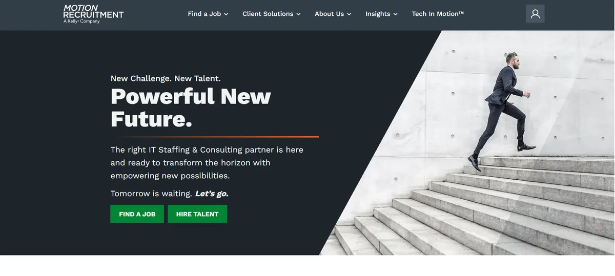 Motion Recruitment homepage — tech-only cloud recruiting firm ranked #7 in 2026