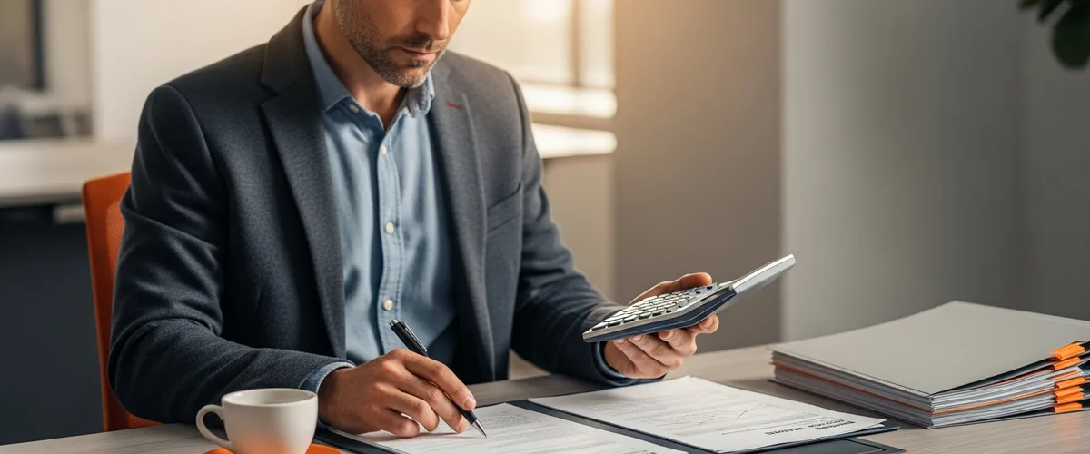 Finance leader with a calculator reviewing the fully loaded first-year cost of hiring a machine learning engineer in 2026