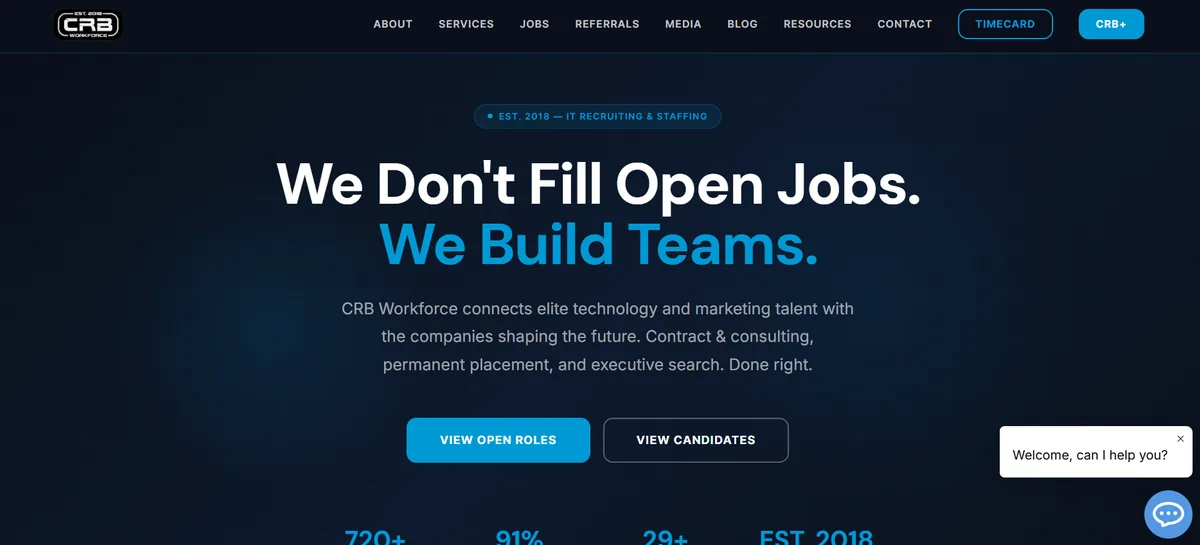CRB Workforce tech staffing Marina del Rey Los Angeles homepage