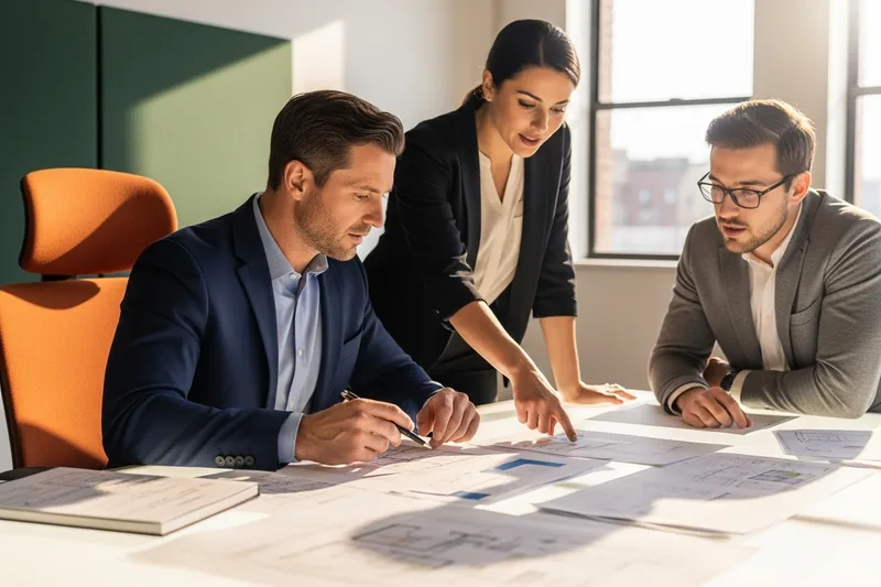 Revenue leader working through a go-to-market plan with sales and customer success team members