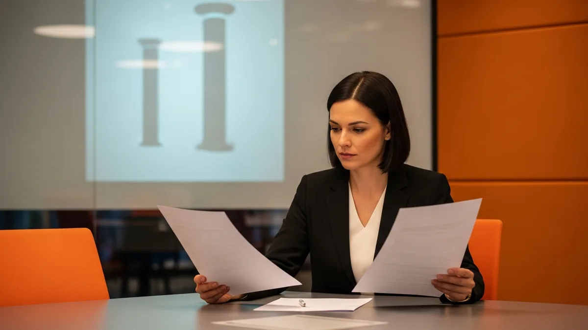 Hiring manager comparing a data engineer job description against a software engineer job description at a conference table