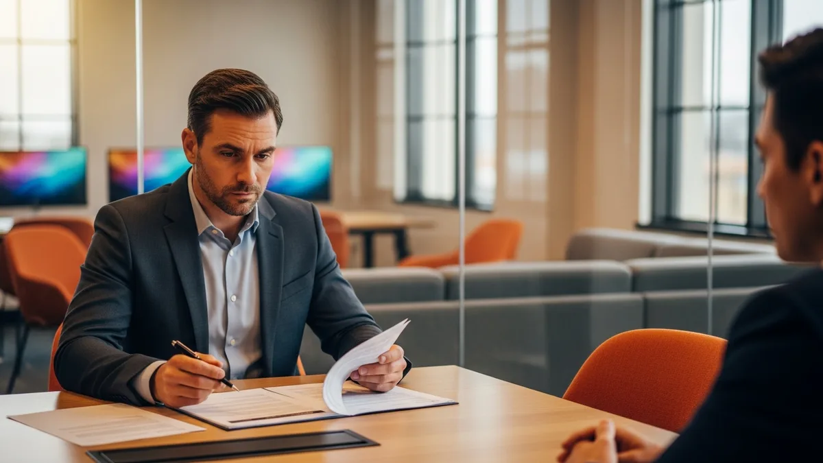 Engineering leader reviewing a vendor statement of work during procurement diligence for an Encompass integration