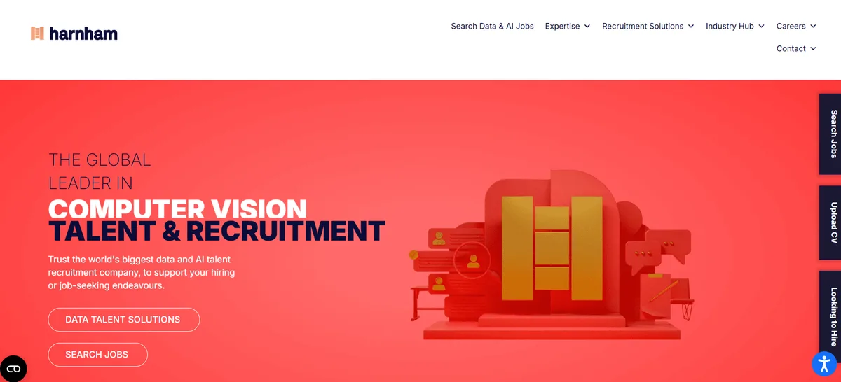 Harnham data science staffing — homepage screenshot