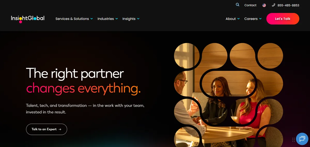 Insight Global AI staffing and professional services page