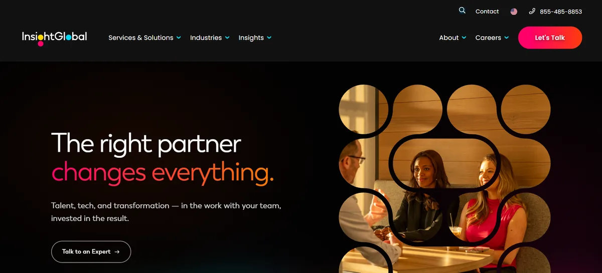 Insight Global staffing agency Los Angeles homepage