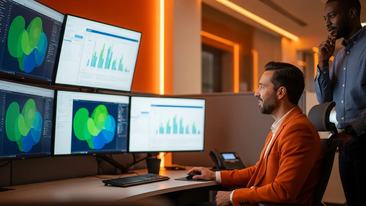 Engineering leader reviewing latency dashboards after a Kafka pub/sub migration cut downstream processing time by 45 percent