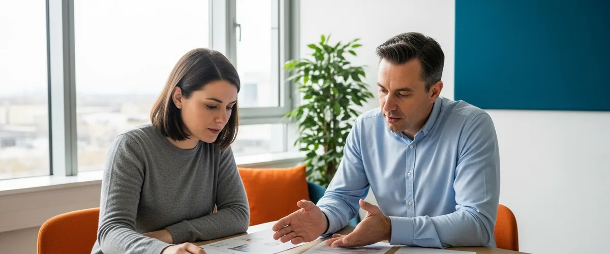 Two machine learning engineers reviewing printed model results, illustrating the ML engineer career path in 2026