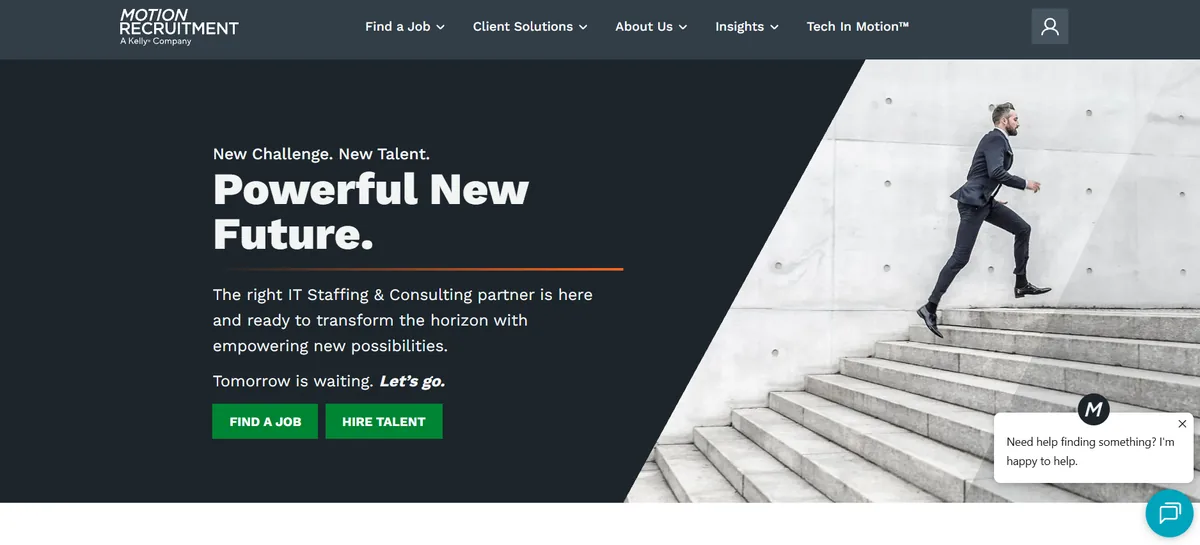 Motion Recruitment tech staffing Los Angeles homepage