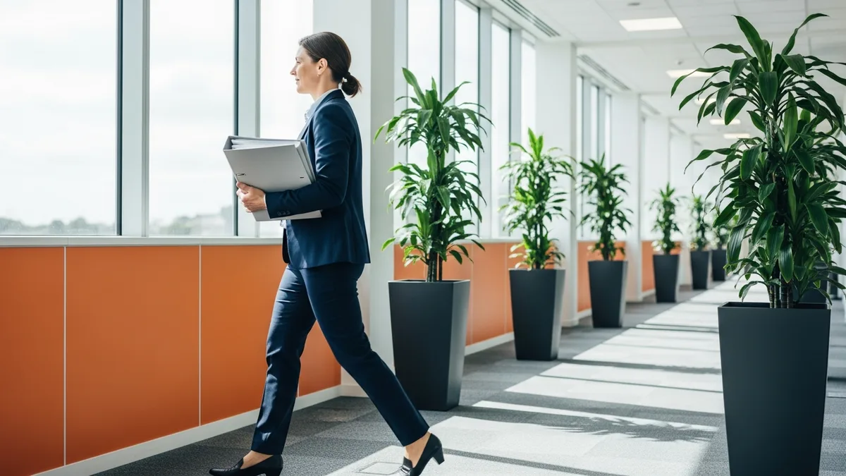 Finance professional carrying binders, representing contract and fractional NetSuite administrator coverage
