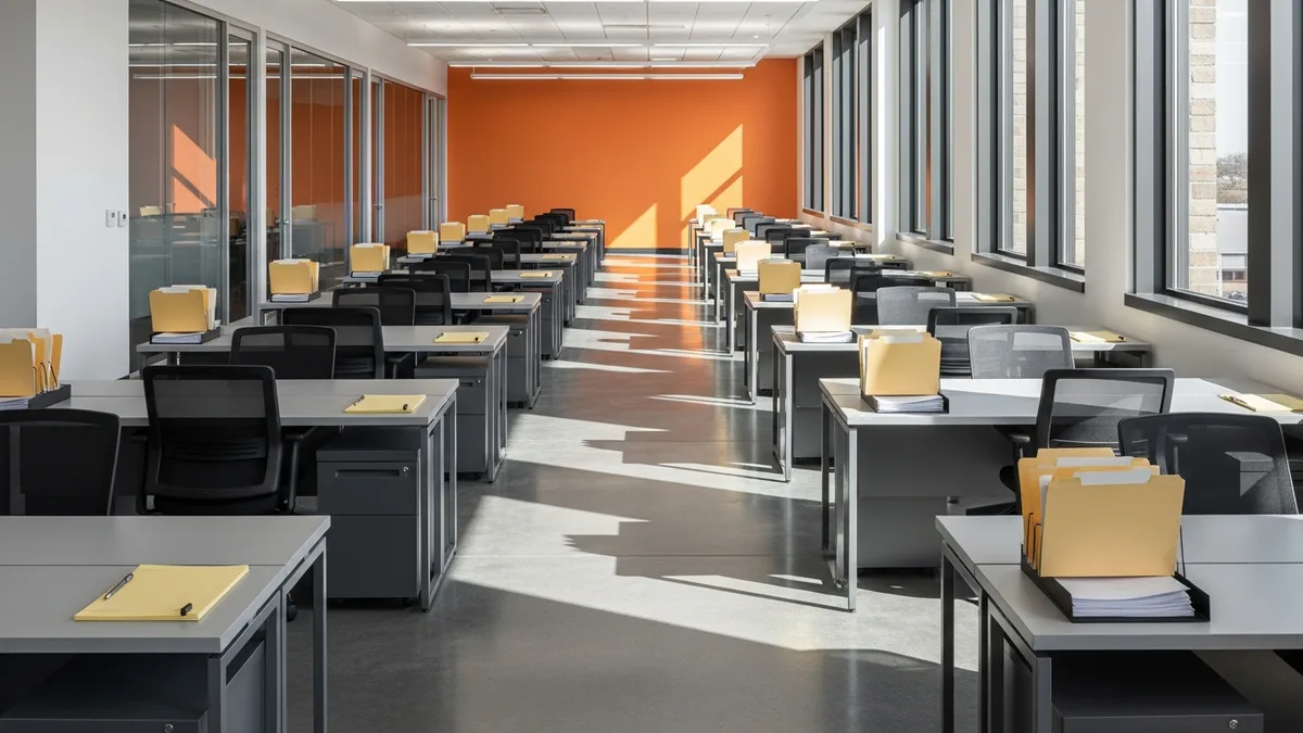 Finance department office where a NetSuite administrator supports month-end close
