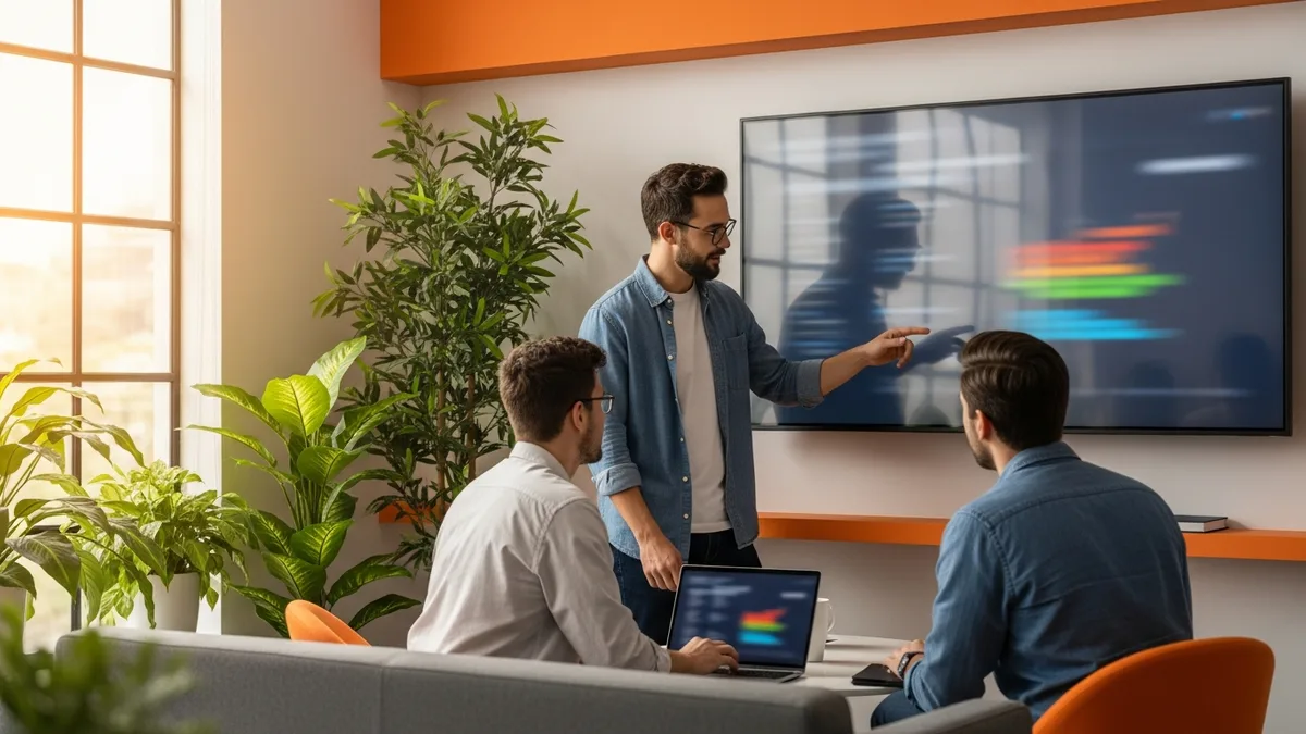 Mid-market finance and operations team collaborating around NetSuite cloud ERP dashboards