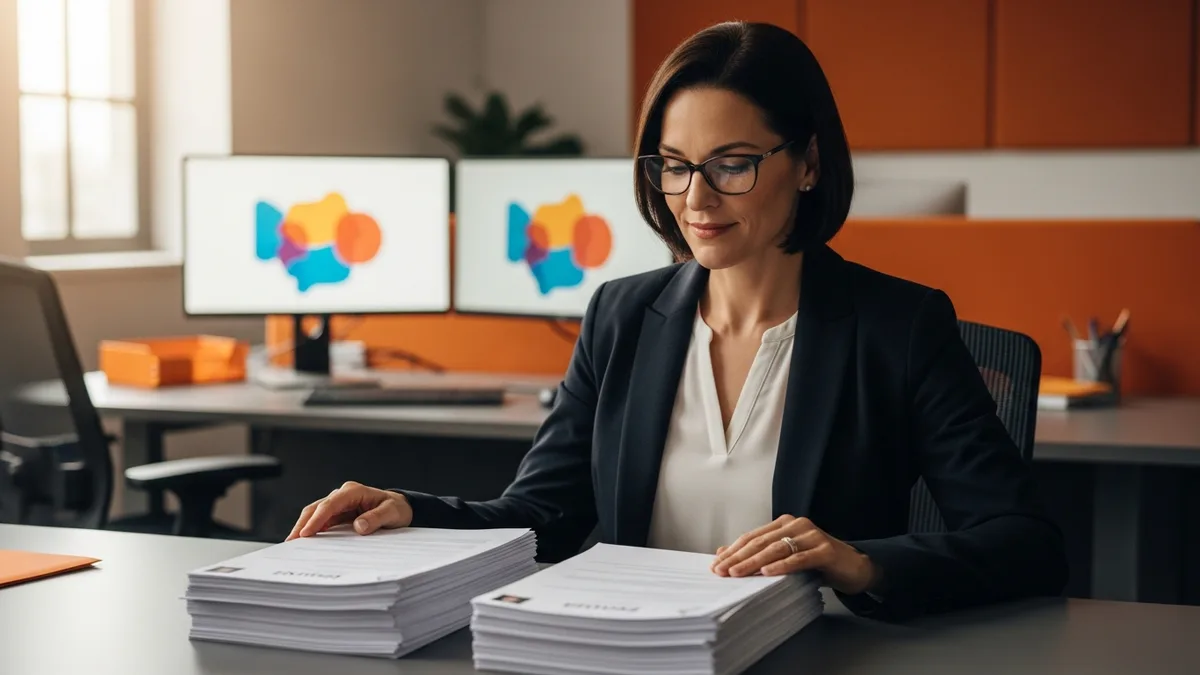 Hiring manager weighing two stacks of resumes that represent the NetSuite and Dynamics 365 talent pools
