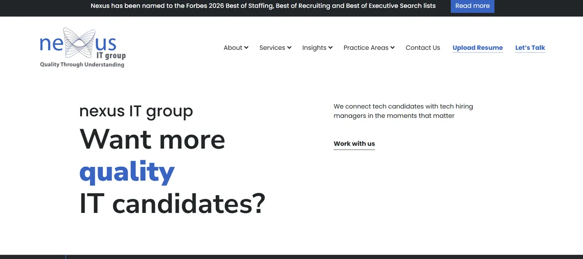 Nexus IT Group cloud recruiting firm homepage 2026