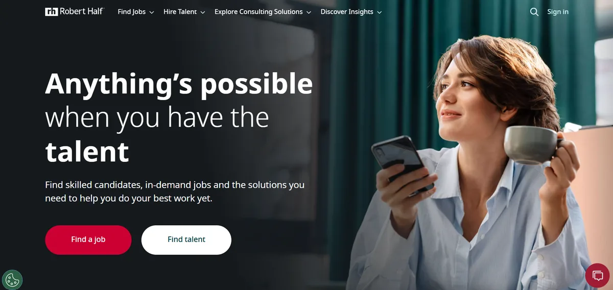 Robert Half Technology staffing Seattle homepage