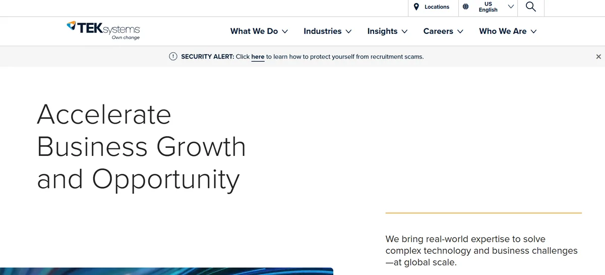 TEKsystems IT staffing El Segundo Los Angeles homepage