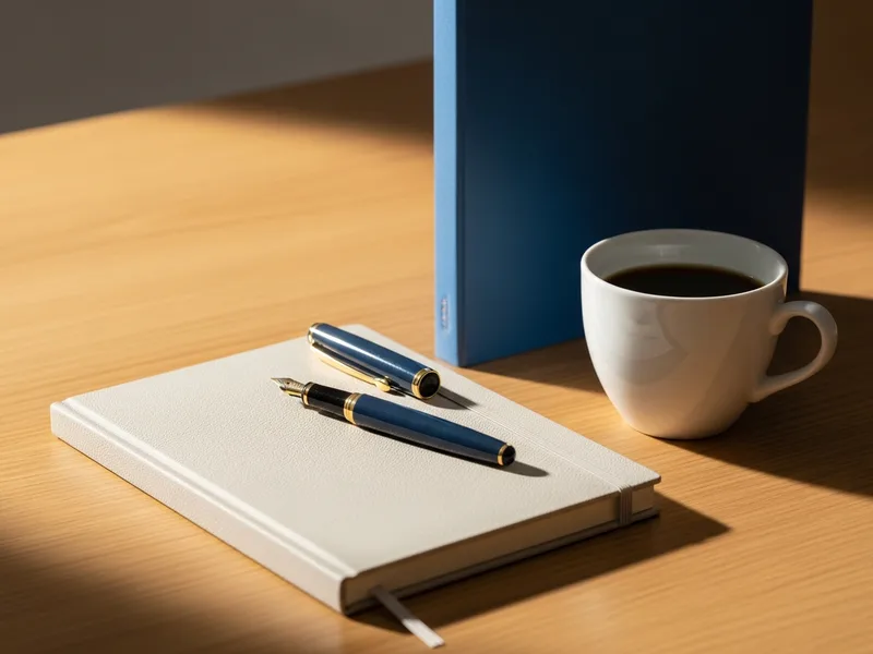 Notebook, pen, coffee and a blue file folder on a bright desk, TypeScript versus plain JavaScript staffing decision