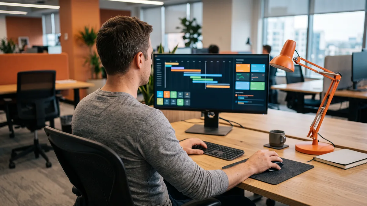 AI agent engineer reviewing production agent run traces and per-run cost metrics on a monitoring dashboard