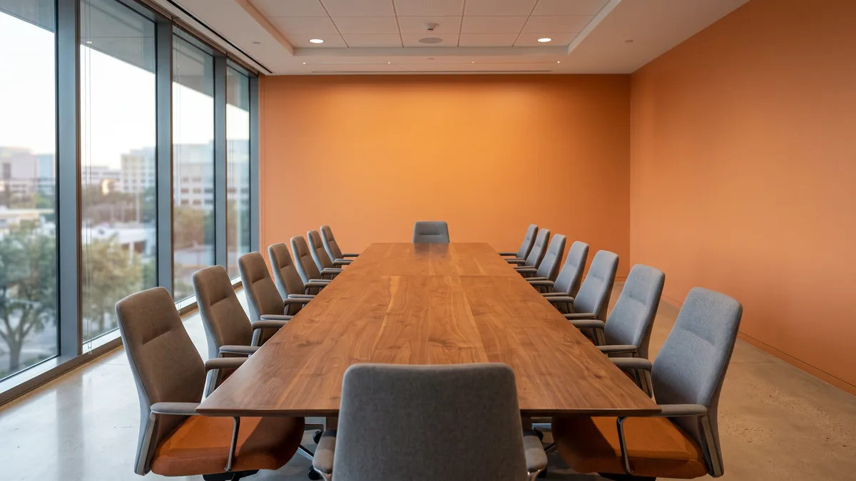 Empty mid-market boardroom where AI in ERP investment decisions get made from vendor decks and release plans